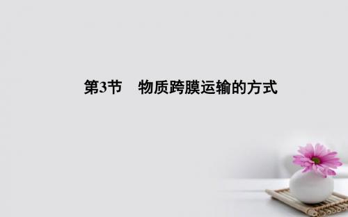 高中生物第4章细胞的物质输入和输出第3节物质跨膜运输