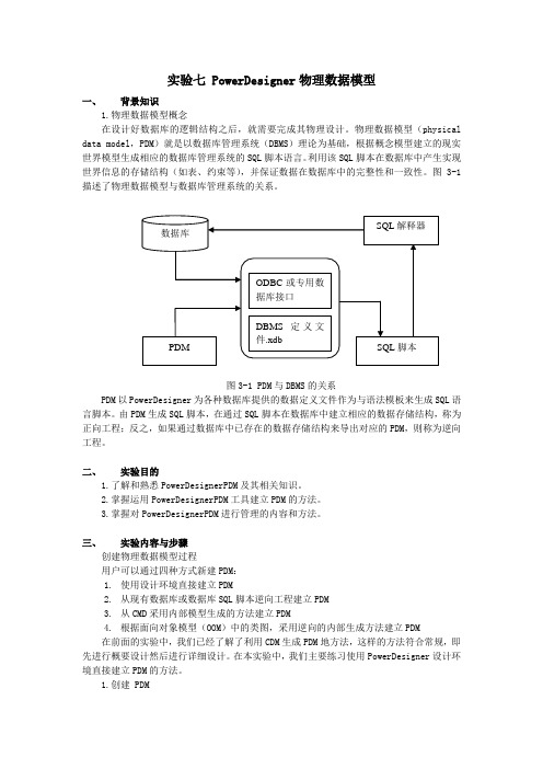 power designer物理数据模型