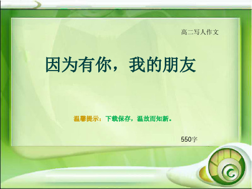 高二写人作文《因为有你,我的朋友》550字