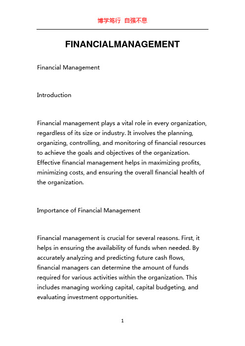 FINANCIALMANAGEMENT