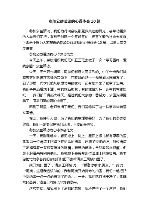 参加公益活动的心得体会10篇