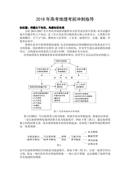 2018年高考地理考前冲刺指导