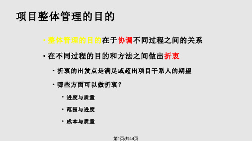 项目整体综合管理ppt课件PPT课件