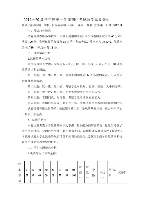 数学试卷分析