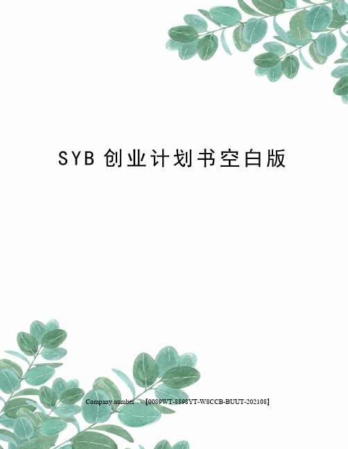 SYB创业计划书空白版