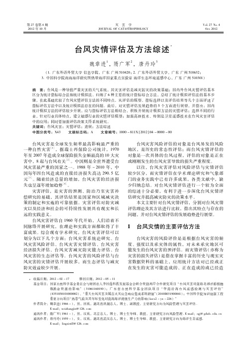 台风灾情评估及方法综述