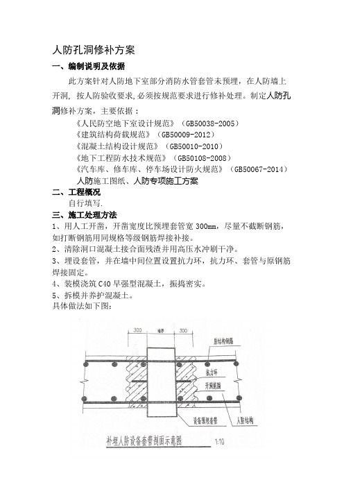 人防孔洞修补方案