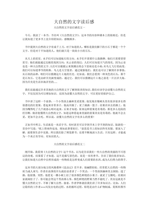 大自然的文字读后感_1