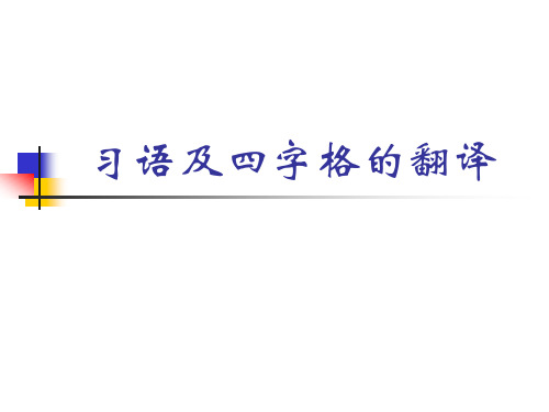 笔译(习语和四字格)