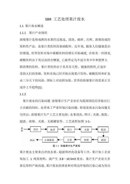 水解酸化—SBR 工艺处理果汁废水