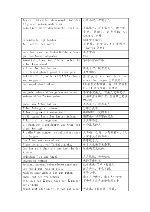 德语谚语俗语大全