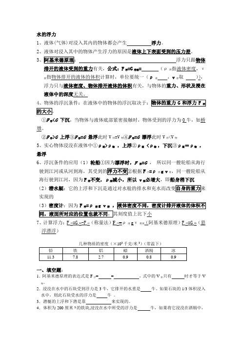 水的浮力