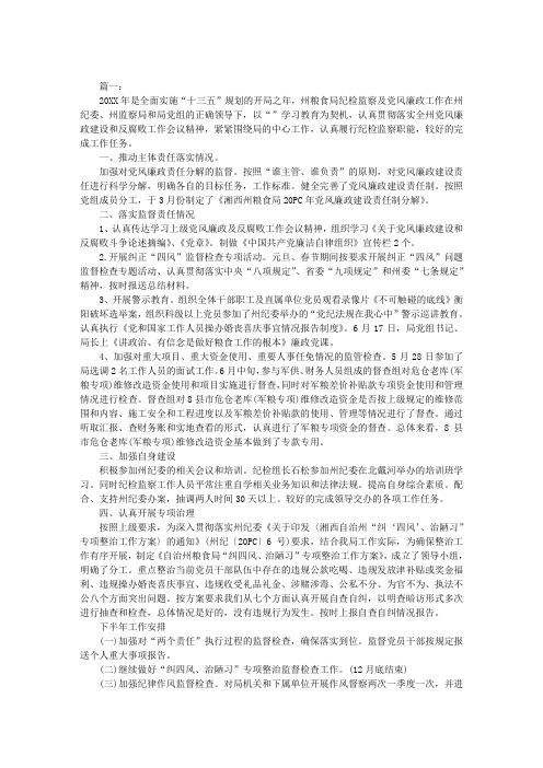 2019年纪检监察工作总结