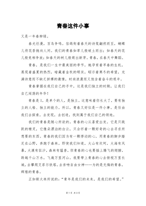青春这件小事_高二作文_3