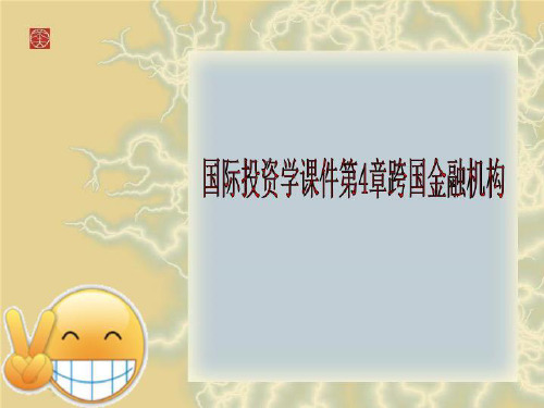 国际投资学课件第4章跨国金融机构