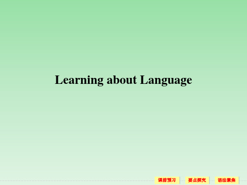 高中英语人教版必修二课件：Unit 1 Learning about Language