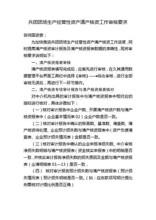 清产核资报表审核要求