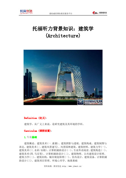 托福听力背景知识：建筑学(Architecture)