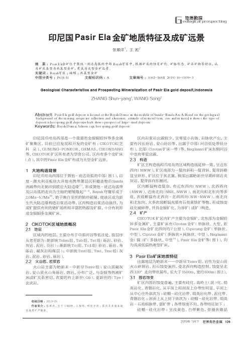 印尼国Pasir Ela金矿地质特征及成矿远景