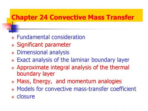 Chapter 24 Convection Mass Transfer