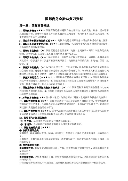 国际商务金融必背资料_文档