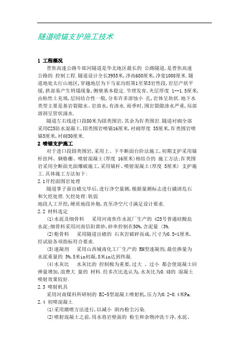隧道喷锚支护施工技术(全面)