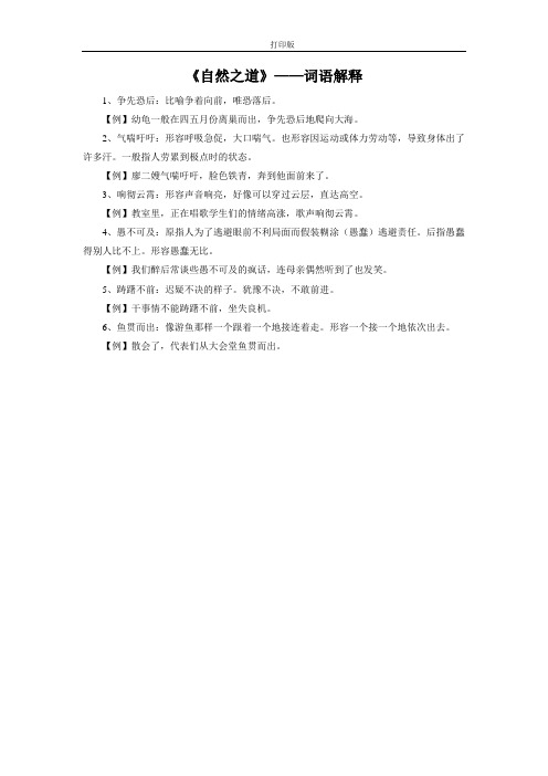 《自然之道》——词语解释