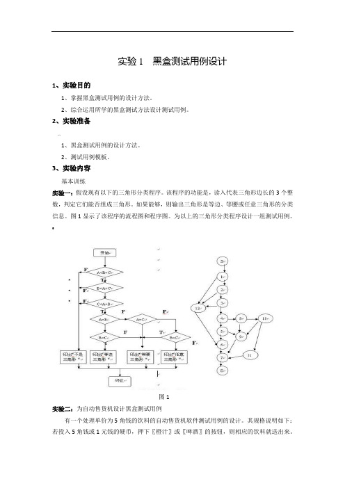 实验黑盒测试用例设计