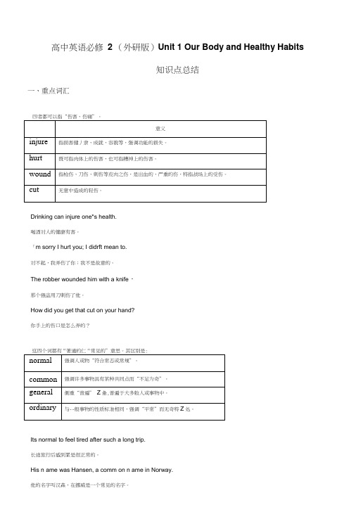 外研版高一英语必修二units1-6全书知识点总结.doc