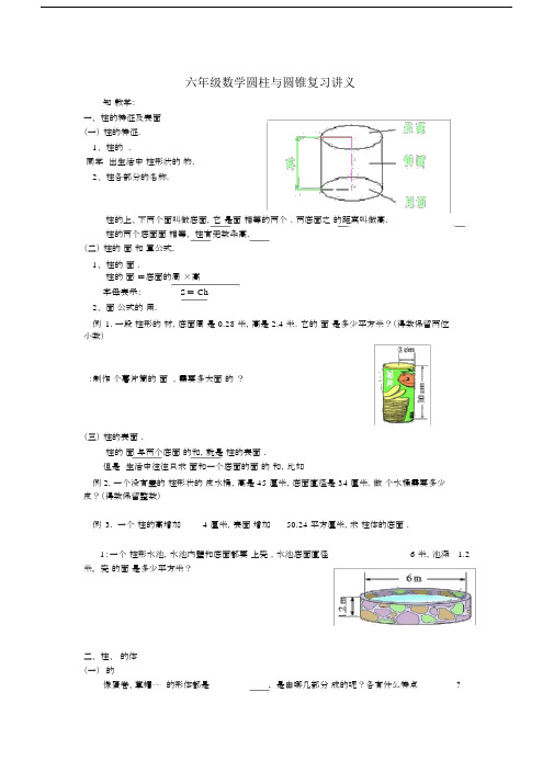 (完整版)六年级数学圆柱与圆锥复习讲义(教师版).doc