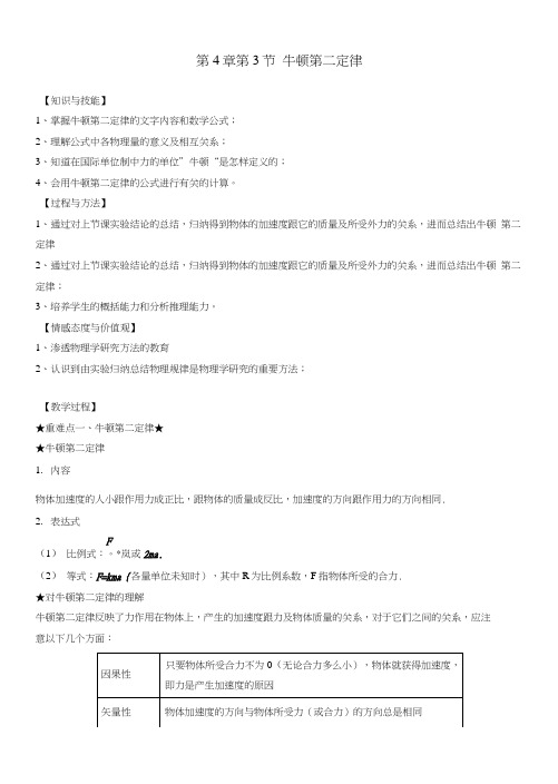 牛顿第二定律(教案设计).docx