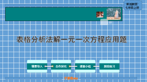 表格分析法解一元一次方程应用题(通用型)