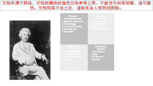最新马克吐温英文介绍专业知识讲座