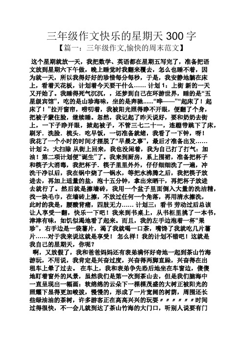 三年级作文快乐的星期天300字