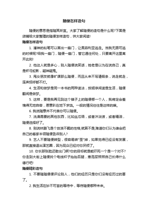 随便怎样造句