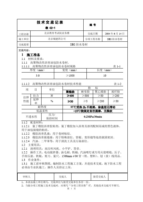 SBS防水卷材