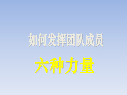 如何发挥团队六种力量
