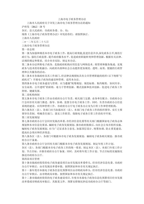 上海市电子政务管理办法