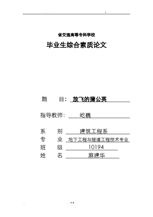 毕业生综合素质论文