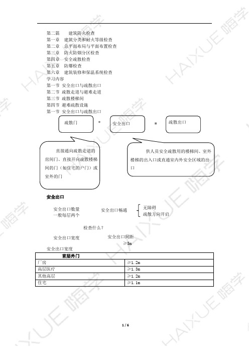 一级消防工程师 消防安全技术综合能力  新教材精讲 第二篇(5)安全疏散检查1