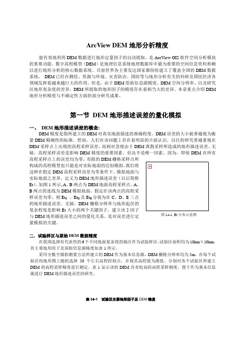 ArcView DEM地形分析精度