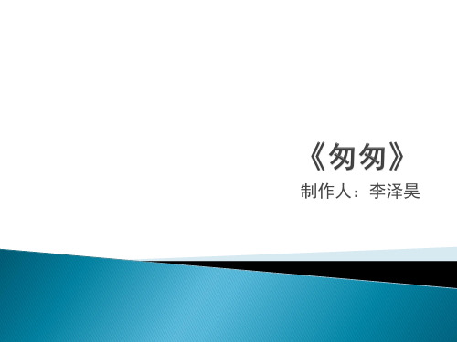 《匆匆》复习题(李泽昊)