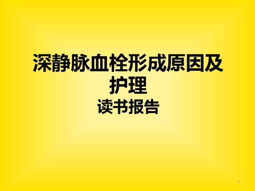 深静脉血栓形成原因及护理读书报告 骨一科PPT精选课件