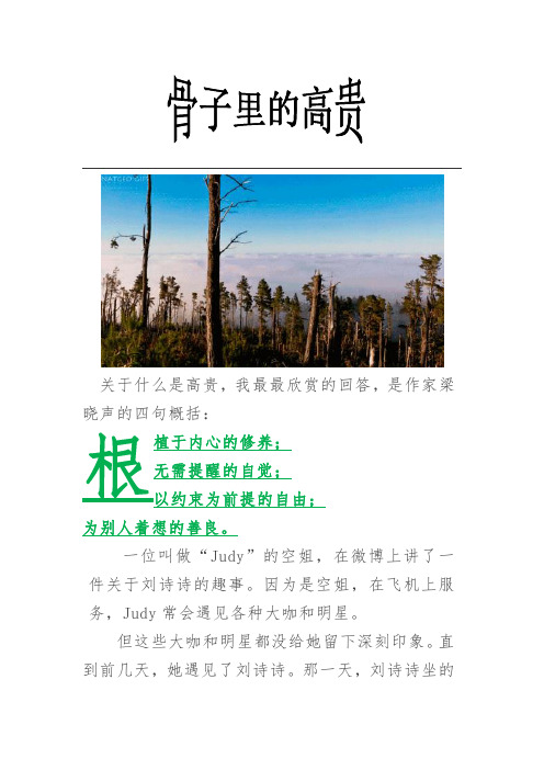 骨子里的高贵(深度好文)