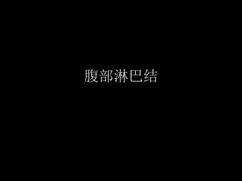 腹部淋巴结影像学解剖