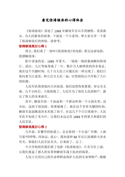 看完惊涛骇浪的心得体会