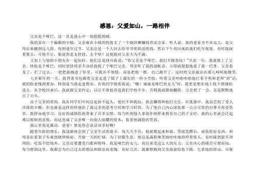 感恩：父爱如山,一路相伴