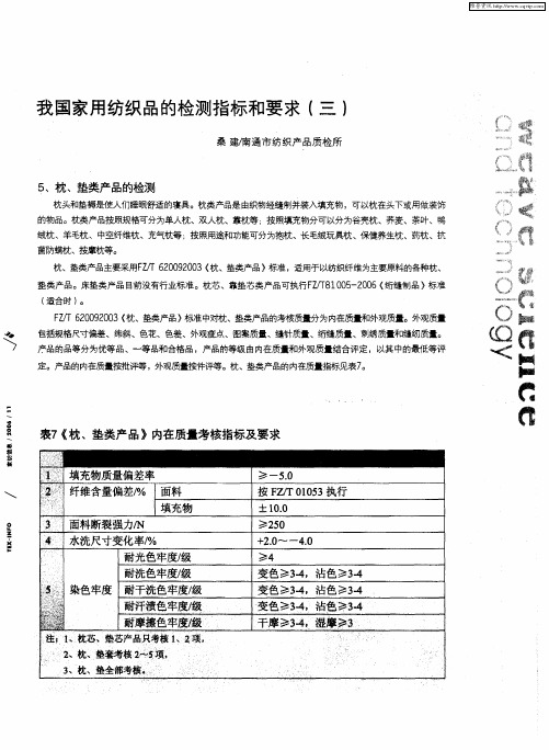 我国家用纺织品的检测指标和要求(三)