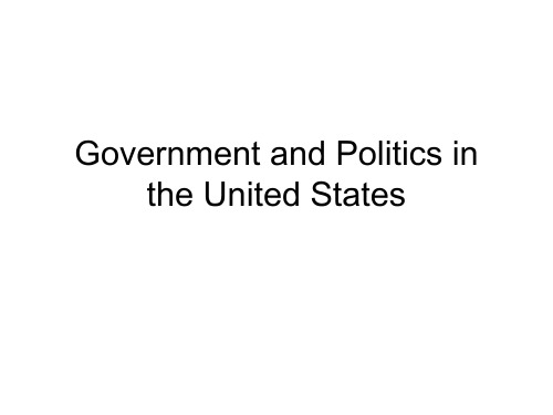 Government and Politics in the__ United States