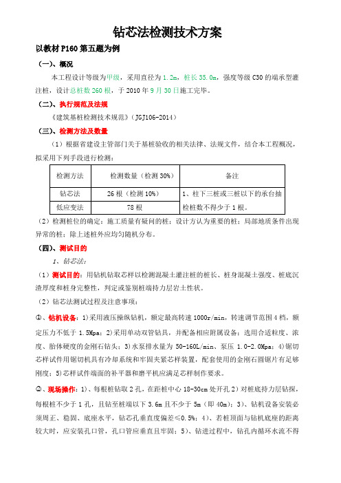 钻芯法技术方案